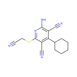 N#CCSc1nc(N)c(C#N)c(C2CCCCC2)c1C#N ZINC000019831054