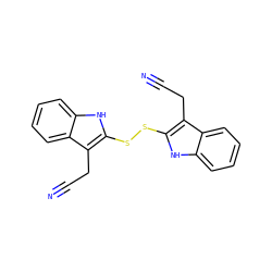 N#CCc1c(SSc2[nH]c3ccccc3c2CC#N)[nH]c2ccccc12 ZINC000013734650