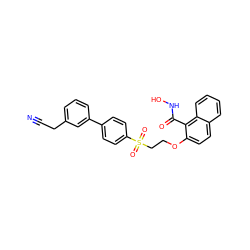 N#CCc1cccc(-c2ccc(S(=O)(=O)CCOc3ccc4ccccc4c3C(=O)NO)cc2)c1 ZINC000000602695