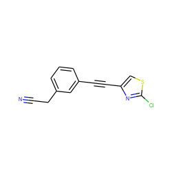 N#CCc1cccc(C#Cc2csc(Cl)n2)c1 ZINC000066104988