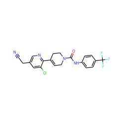 N#CCc1cnc(C2=CCN(C(=O)Nc3ccc(C(F)(F)F)cc3)CC2)c(Cl)c1 ZINC000146847112