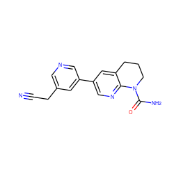 N#CCc1cncc(-c2cnc3c(c2)CCCN3C(N)=O)c1 ZINC000221435358