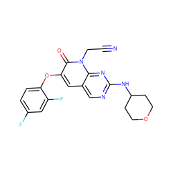 N#CCn1c(=O)c(Oc2ccc(F)cc2F)cc2cnc(NC3CCOCC3)nc21 ZINC000071296770