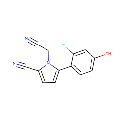 N#CCn1c(C#N)ccc1-c1ccc(O)cc1F ZINC001772620380