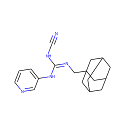 N#CN/C(=N/CC12CC3CC(CC(C3)C1)C2)Nc1cccnc1 ZINC001772587415