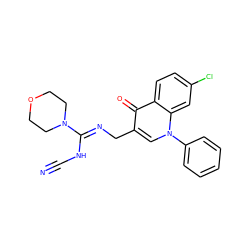 N#CN/C(=N\Cc1cn(-c2ccccc2)c2cc(Cl)ccc2c1=O)N1CCOCC1 ZINC000096170268