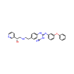 N#CN/C(=N\c1cccc(Oc2ccccc2)c1)Nc1ccc(CCNC[C@H](O)c2cccnc2)cc1 ZINC000027212873