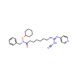 N#CN/C(=N\c1ccncc1)NCCCCCCC(=O)N(Cc1ccccc1)OC1CCCCC1 ZINC000059181773