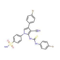 N#Cc1c(-c2ccc(Br)cc2)cn(-c2ccc(S(N)(=O)=O)cc2)c1NC(=S)Nc1ccc(Br)cc1 ZINC000299837949