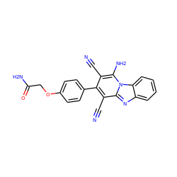 N#Cc1c(-c2ccc(OCC(N)=O)cc2)c(C#N)c2nc3ccccc3n2c1N ZINC000000680551