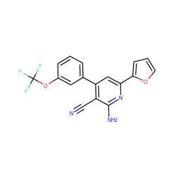 N#Cc1c(-c2cccc(OC(F)(F)F)c2)cc(-c2ccco2)nc1N ZINC000040401814