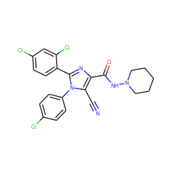 N#Cc1c(C(=O)NN2CCCCC2)nc(-c2ccc(Cl)cc2Cl)n1-c1ccc(Cl)cc1 ZINC000013611900