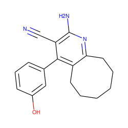 N#Cc1c(N)nc2c(c1-c1cccc(O)c1)CCCCCC2 ZINC000027534195