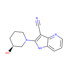 N#Cc1c(N2CCC[C@H](O)C2)[nH]c2cccnc12 ZINC000013490322