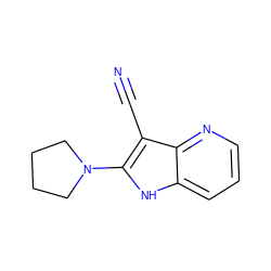 N#Cc1c(N2CCCC2)[nH]c2cccnc12 ZINC000013490315