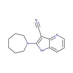 N#Cc1c(N2CCCCCC2)[nH]c2cccnc12 ZINC000013490325