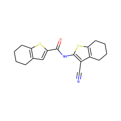 N#Cc1c(NC(=O)c2cc3c(s2)CCCC3)sc2c1CCCC2 ZINC000003393210