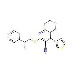 N#Cc1c(SCC(=O)c2ccccc2)nc2c(c1-c1ccsc1)CCCC2 ZINC000053294813