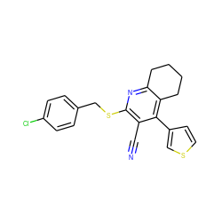 N#Cc1c(SCc2ccc(Cl)cc2)nc2c(c1-c1ccsc1)CCCC2 ZINC000053229345