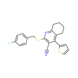 N#Cc1c(SCc2ccc(F)cc2)nc2c(c1-c1cccs1)CCCC2 ZINC000002259037