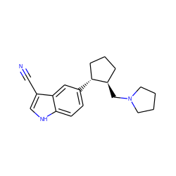 N#Cc1c[nH]c2ccc([C@@H]3CCC[C@H]3CN3CCCC3)cc12 ZINC000034063932