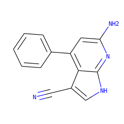 N#Cc1c[nH]c2nc(N)cc(-c3ccccc3)c12 ZINC000219690186