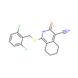 N#Cc1c2c(c(SCc3c(Cl)cccc3Cl)[nH]c1=O)CCCC2 ZINC000073141202