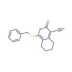 N#Cc1c2c(c(SCc3ccccc3)[nH]c1=O)CCCC2 ZINC000073129764