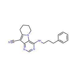 N#Cc1c2n(c3c(NCCCc4ccccc4)ncnc13)CCCC2 ZINC000653866690