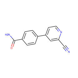 N#Cc1cc(-c2ccc(C(N)=O)cc2)ccn1 ZINC001239870690