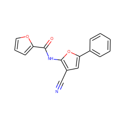 N#Cc1cc(-c2ccccc2)oc1NC(=O)c1ccco1 ZINC000000144046