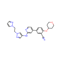 N#Cc1cc(-c2ccnc(Nc3cnn(CCn4cccn4)c3)c2)ccc1OC1CCOCC1 ZINC000146670046