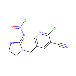 N#Cc1cc(CN2CCN/C2=N\[N+](=O)[O-])cnc1Cl ZINC000103200069