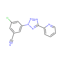 N#Cc1cc(Cl)cc(-n2nnc(-c3ccccn3)n2)c1 ZINC000028528472