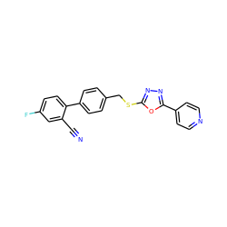 N#Cc1cc(F)ccc1-c1ccc(CSc2nnc(-c3ccncc3)o2)cc1 ZINC000096271053