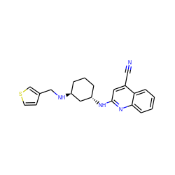 N#Cc1cc(N[C@H]2CCC[C@H](NCc3ccsc3)C2)nc2ccccc12 ZINC000028950894