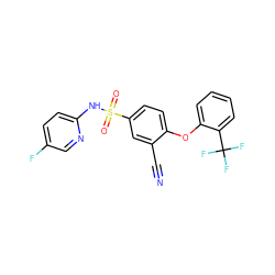 N#Cc1cc(S(=O)(=O)Nc2ccc(F)cn2)ccc1Oc1ccccc1C(F)(F)F ZINC000473194918