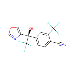 N#Cc1ccc([C@@](O)(c2cocn2)C(F)(F)F)cc1C(F)(F)F ZINC000653885928