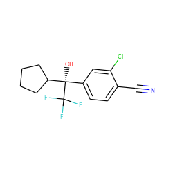 N#Cc1ccc([C@](O)(C2CCCC2)C(F)(F)F)cc1Cl ZINC000653914349