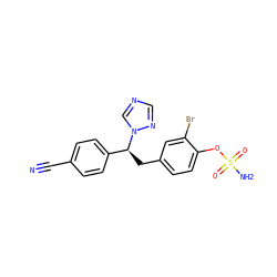 N#Cc1ccc([C@H](Cc2ccc(OS(N)(=O)=O)c(Br)c2)n2cncn2)cc1 ZINC000198876009