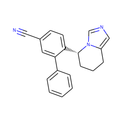 N#Cc1ccc([C@H]2CCCc3cncn32)c(-c2ccccc2)c1 ZINC000103231342
