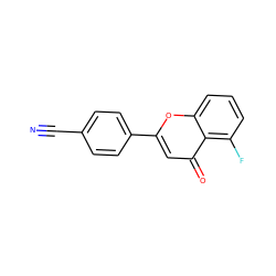 N#Cc1ccc(-c2cc(=O)c3c(F)cccc3o2)cc1 ZINC000096270616