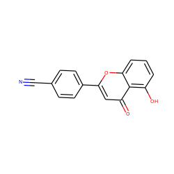 N#Cc1ccc(-c2cc(=O)c3c(O)cccc3o2)cc1 ZINC000068267300