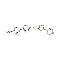 N#Cc1ccc(-c2ccc(CSc3nnc(-c4ccncc4)o3)cc2)cc1 ZINC000096271055