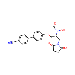 N#Cc1ccc(-c2ccc(OC[C@@H](CN3C(=O)CCC3=O)N(O)C=O)cc2)cc1 ZINC000029329647