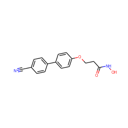 N#Cc1ccc(-c2ccc(OCCC(=O)NO)cc2)cc1 ZINC000000022419