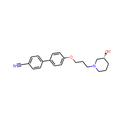 N#Cc1ccc(-c2ccc(OCCCN3CCC[C@@H](O)C3)cc2)cc1 ZINC000013859983