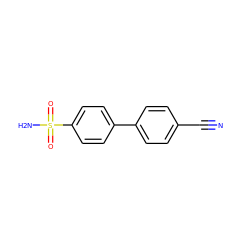 N#Cc1ccc(-c2ccc(S(N)(=O)=O)cc2)cc1 ZINC000653807539