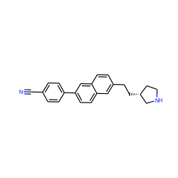 N#Cc1ccc(-c2ccc3cc(CC[C@@H]4CCNC4)ccc3c2)cc1 ZINC000028900937