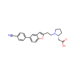 N#Cc1ccc(-c2ccc3oc(CCN4CCC[C@@H]4CC(=O)O)cc3c2)cc1 ZINC000013589384